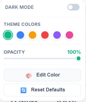 Theme Customization Panel